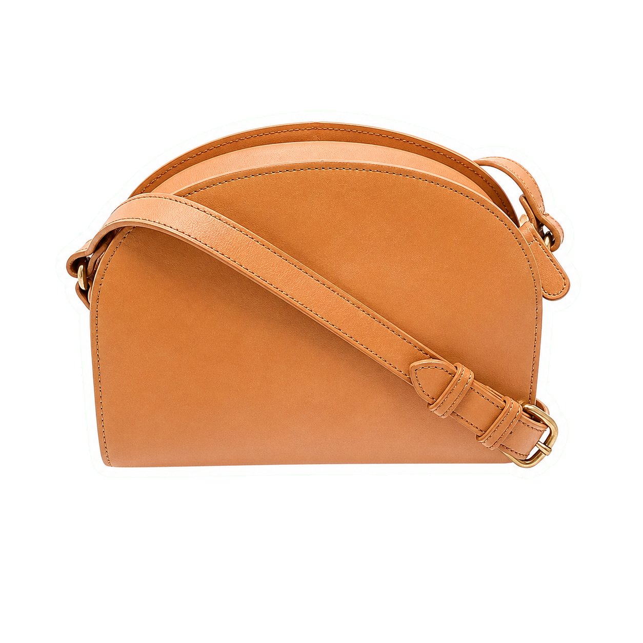 Tan Half-Moon Crossbody Bag