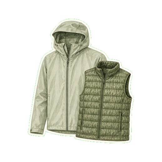 Patagonia Houdini packable rain shell + Patagonia Nano Puff vest