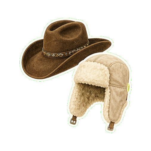 Kemo Sabe felt cowboy hat or shearling trapper hat