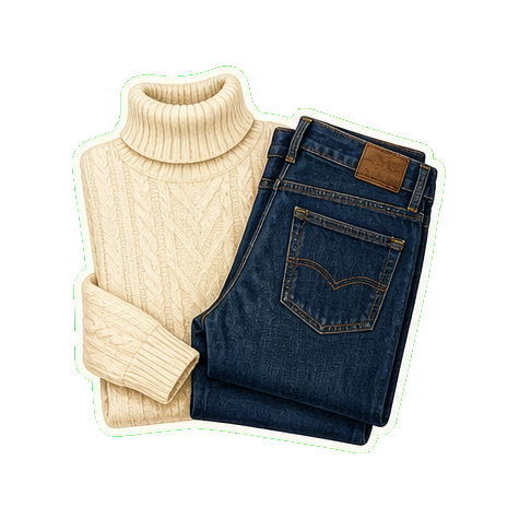 Gorsuch Loro Piana cashmere knit + Citizens of Humanity dark denim