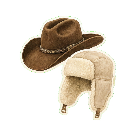 Kemo Sabe felt cowboy hat or shearling trapper hat
