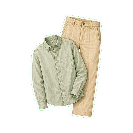 Linen pant or cotton chino + cotton button-down