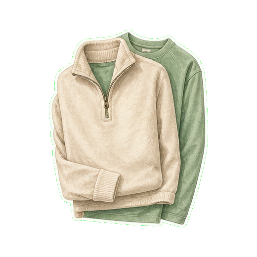 Lightweight wool layer + cotton long-sleeve tunic