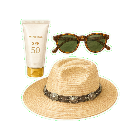 Mineral SPF 50 + Persol polarized + Stetson straw cowboy hat