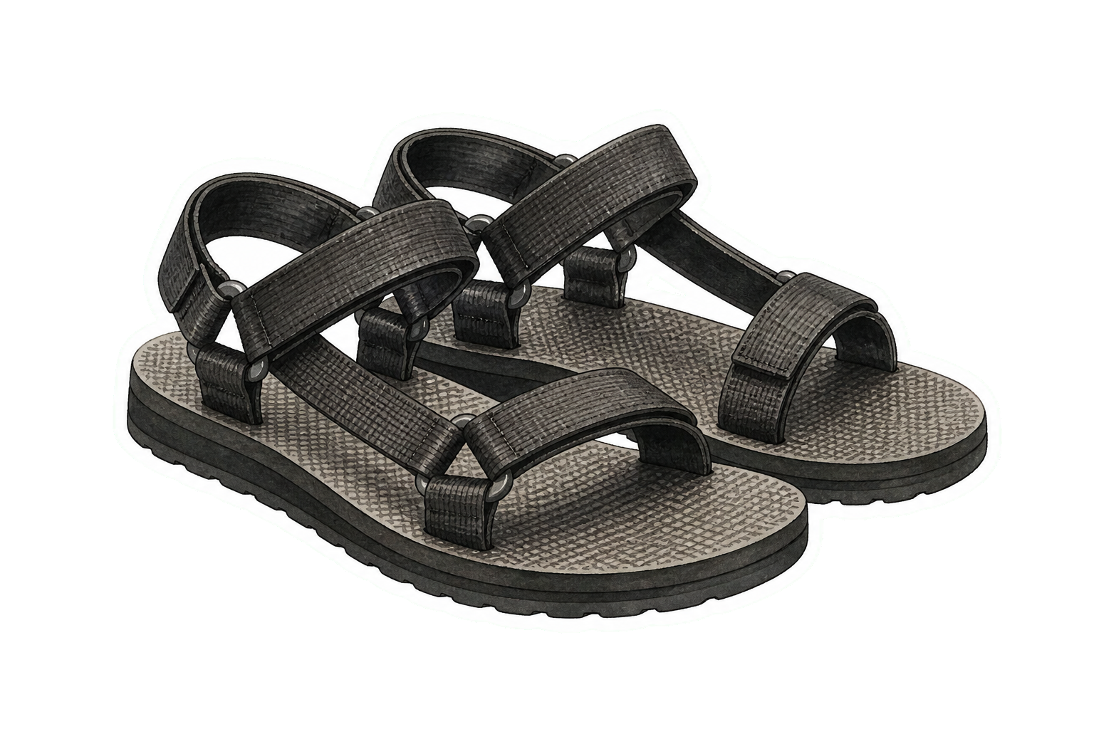 Black Grip Sandals