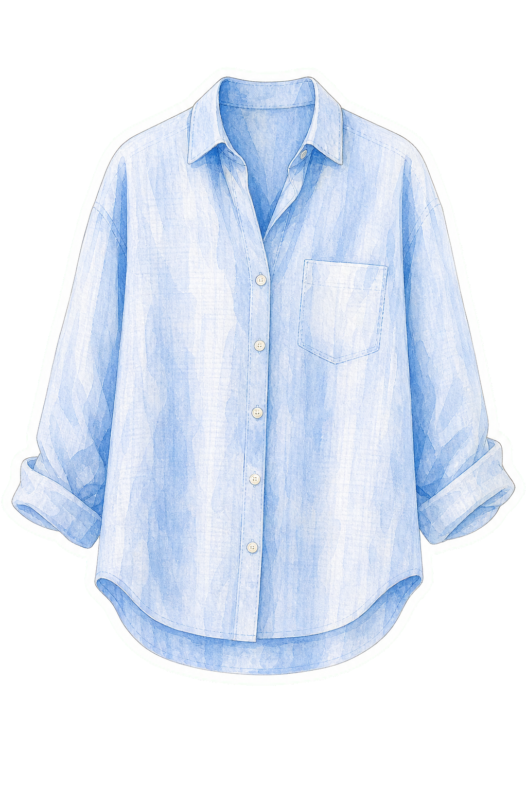 Pale Blue Linen Overshirt