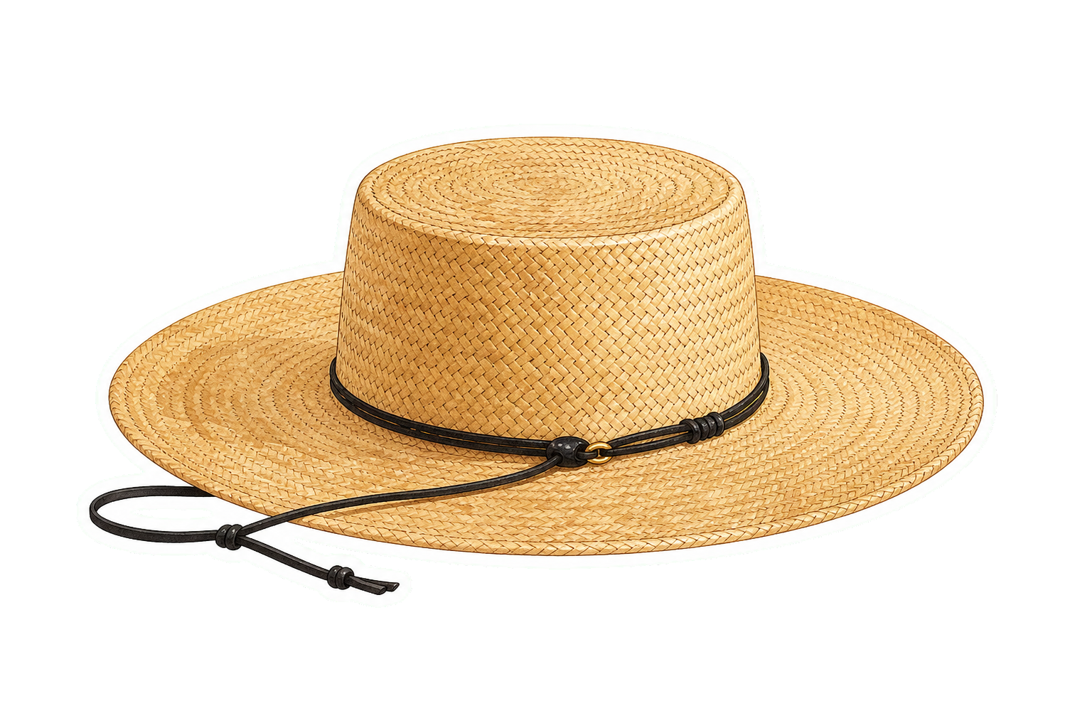 Tan Wide-Brim Straw Hat