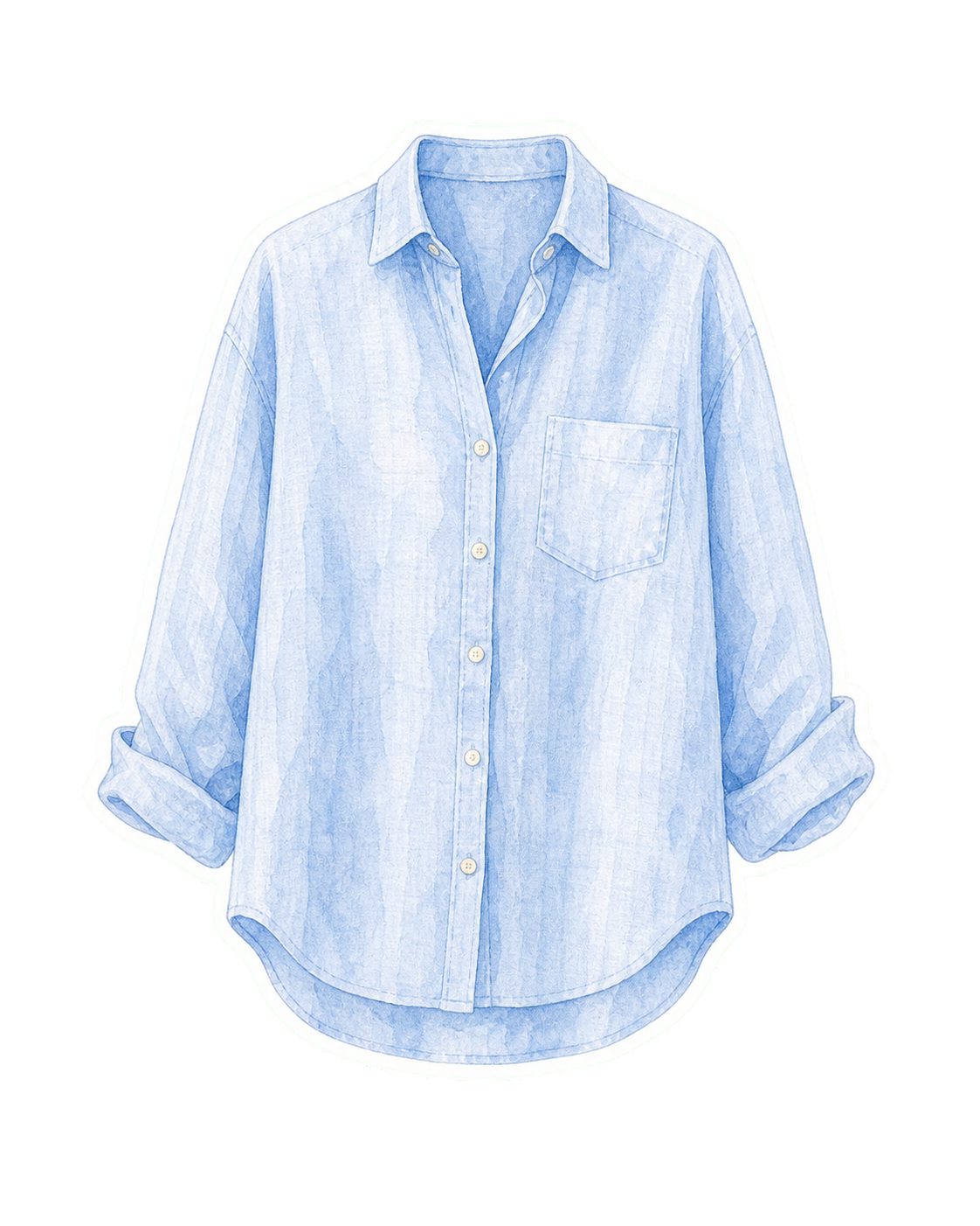 Pale Blue Linen Overshirt