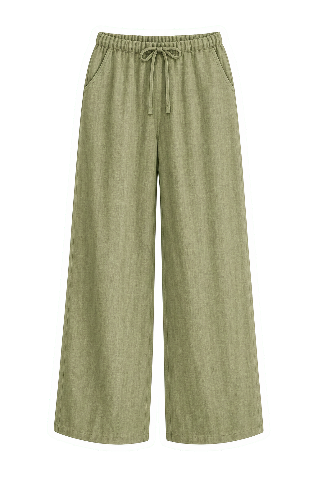 Sage Linen Wide-Leg Trousers