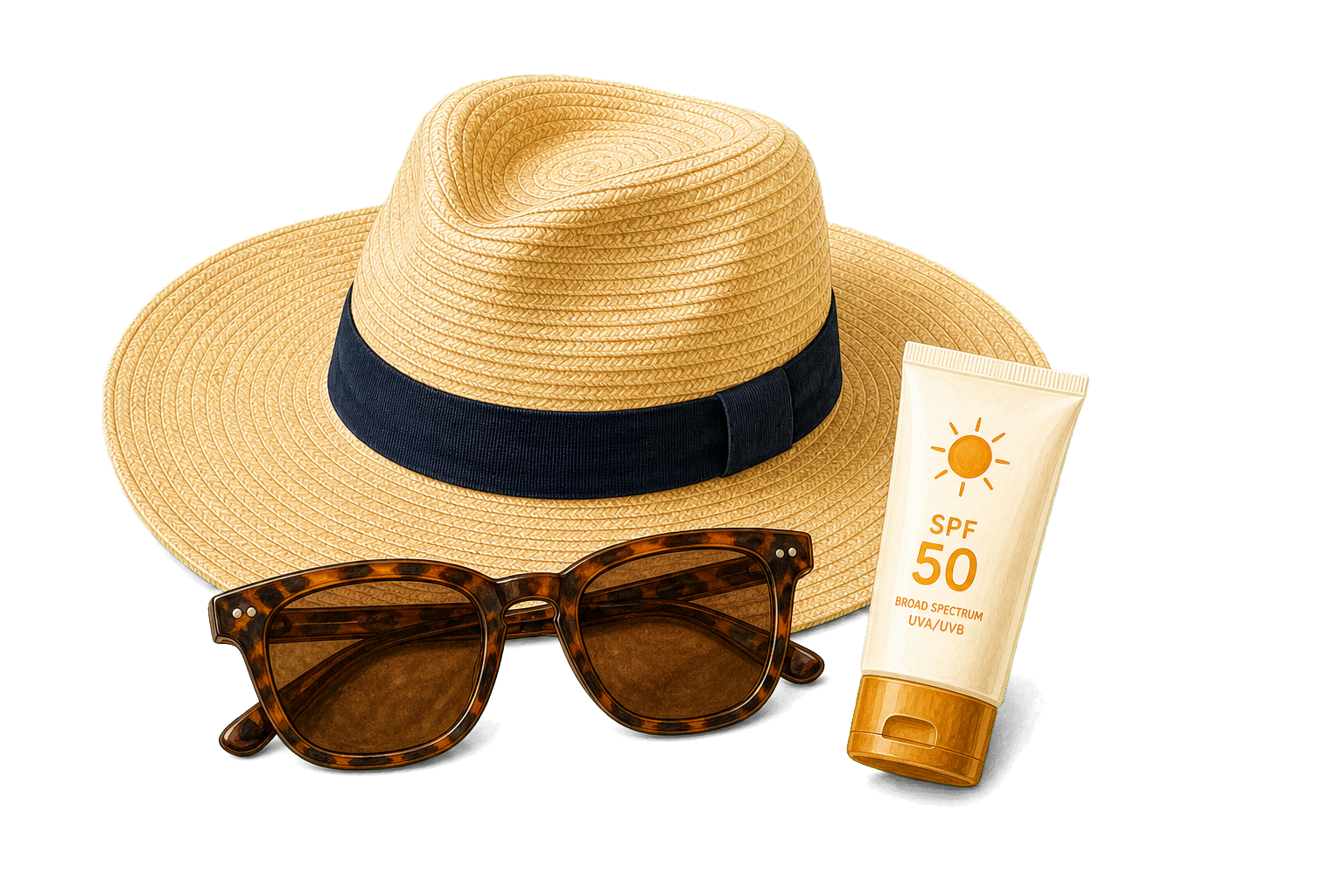 Sun Hat Sunglasses And SPF