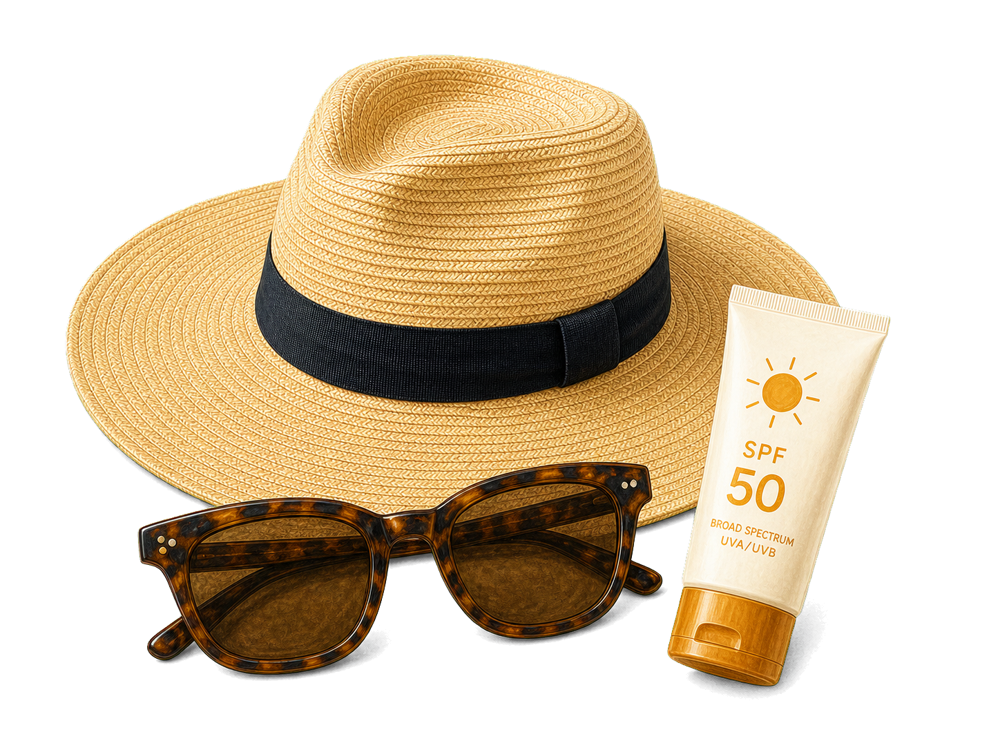 Sun Hat Sunglasses And SPF