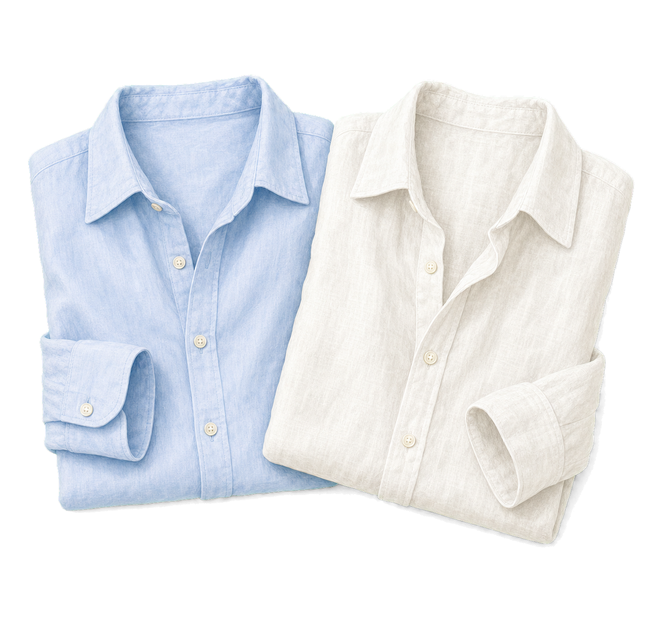 Cotton Button-Down And Linen Shirt