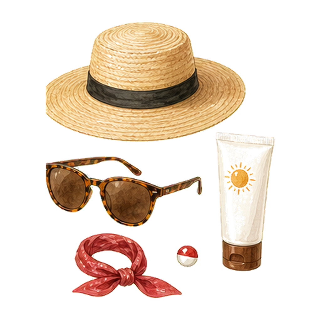 Hat Sunglasses SPF and Red Accessory