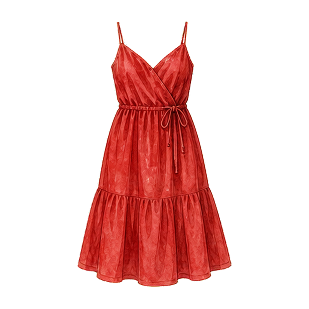 Red Knee-Length Sundress