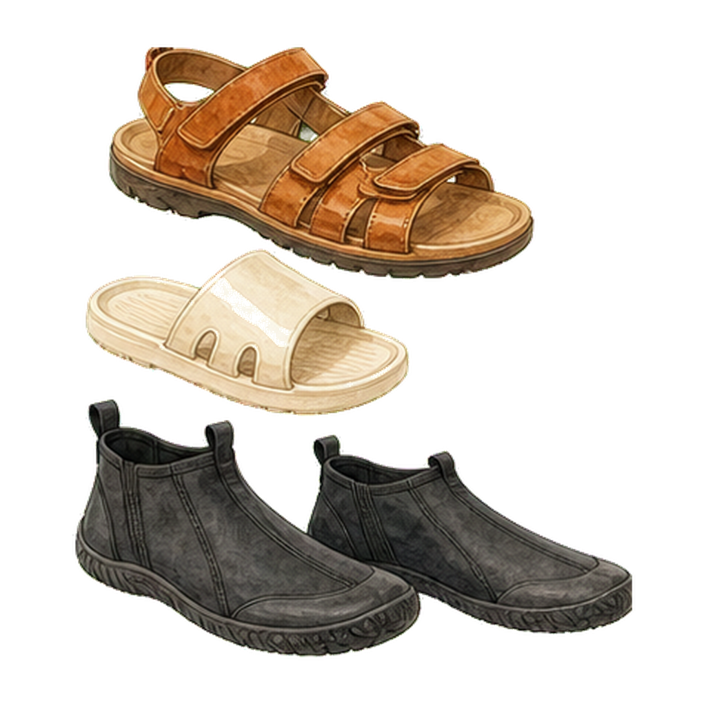 Sandals Slides and Reef Boots