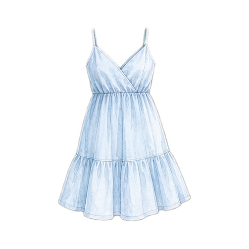 Sky Blue Knee-Length Sundress