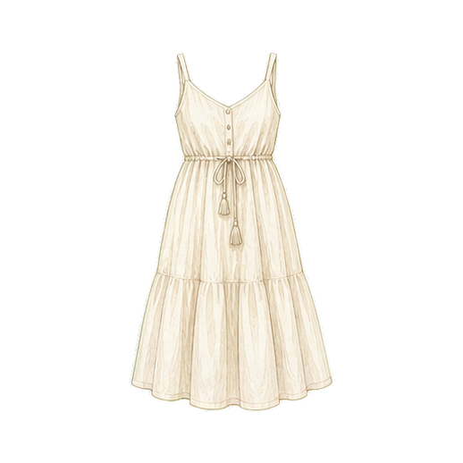 Cream Knee-Length Sundress