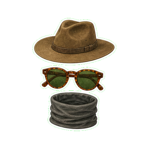 Lack of Color wide-brim hat or Janessa Leoné fedora + Persol polarized + buff