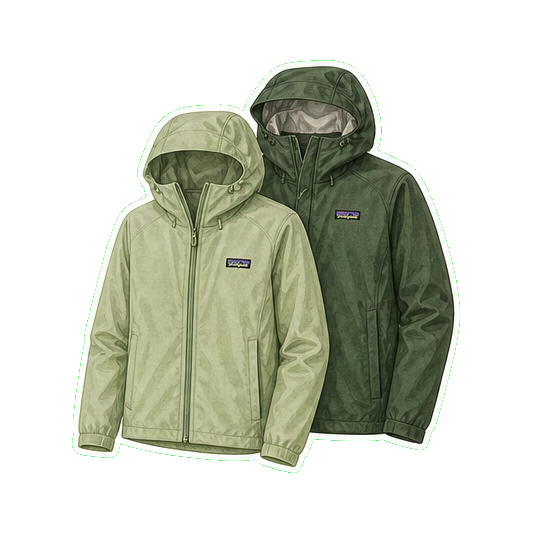 Patagonia Houdini packable shell + Patagonia Torrentshell 3L for sustained-shower