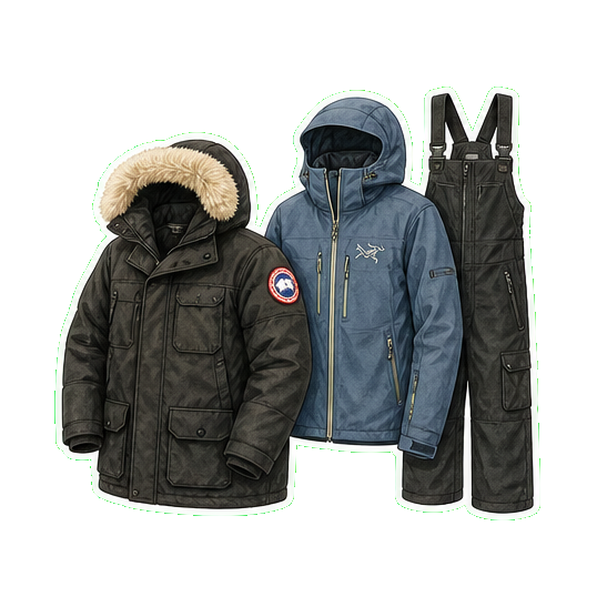 Canada Goose Expedition Parka or Arc'teryx Sabre shell + Arc'teryx Sentinel insulated bib
