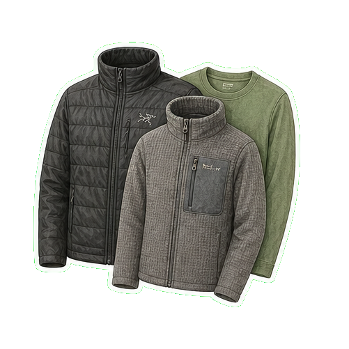 Arc'teryx Atom LT mid-layer + Patagonia R1 fleece + Smartwool 250 merino tee