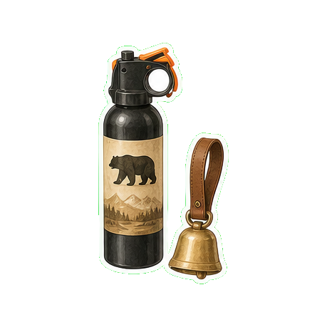 Bear spray (Counter Assault or UDAP) + bear-bell