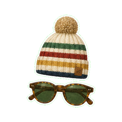 Hudson's Bay point-blanket toque + Persol or Vuarnet polarized