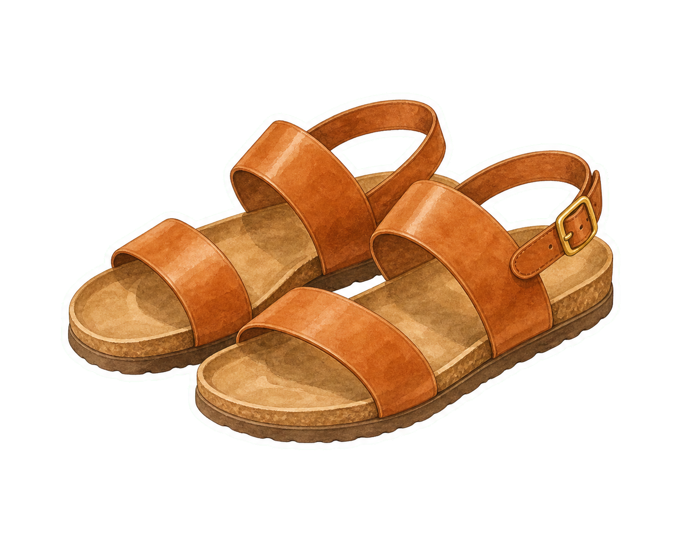 Cognac Leather Sandals
