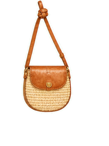 Raffia Leather Crossbody