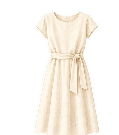Cream Linen Midi Dress