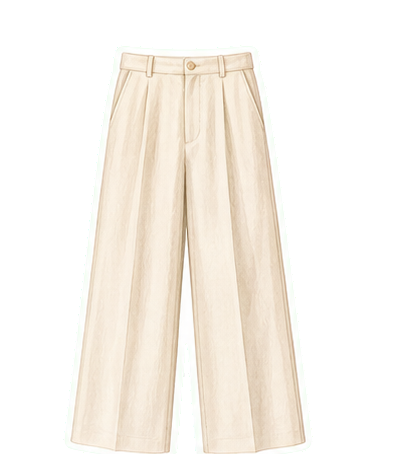 Stone Wide-Leg Linen Trousers