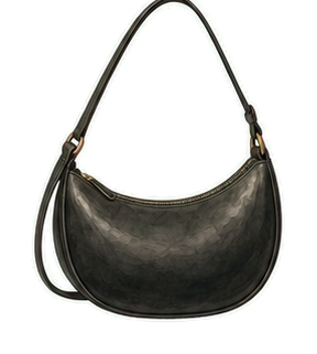 Slim Black Leather Crossbody