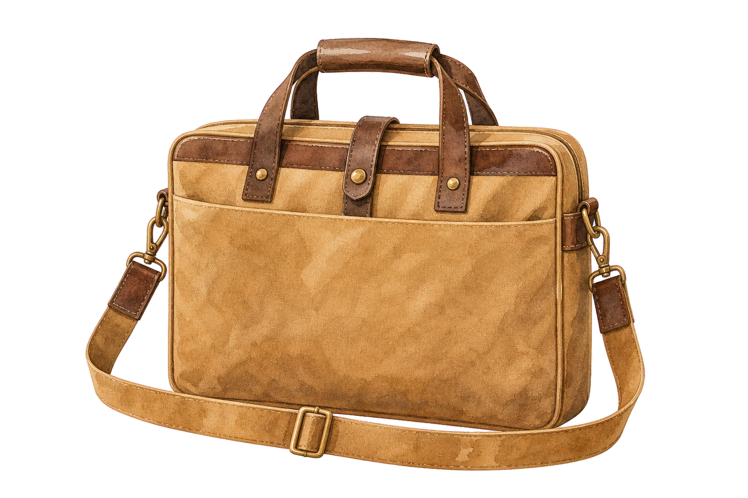 Tan Canvas Messenger Bag