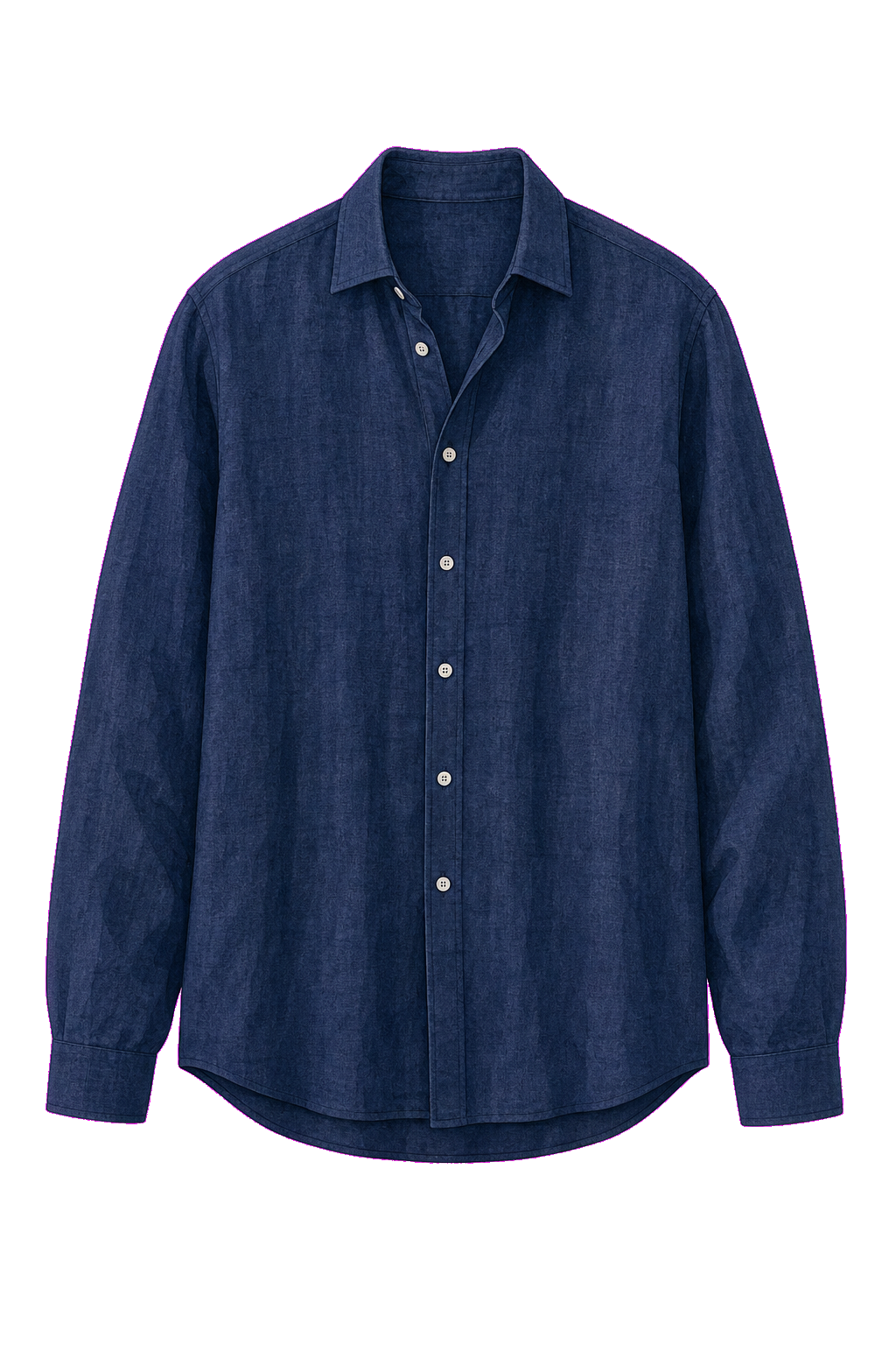 Navy Linen Button-Down