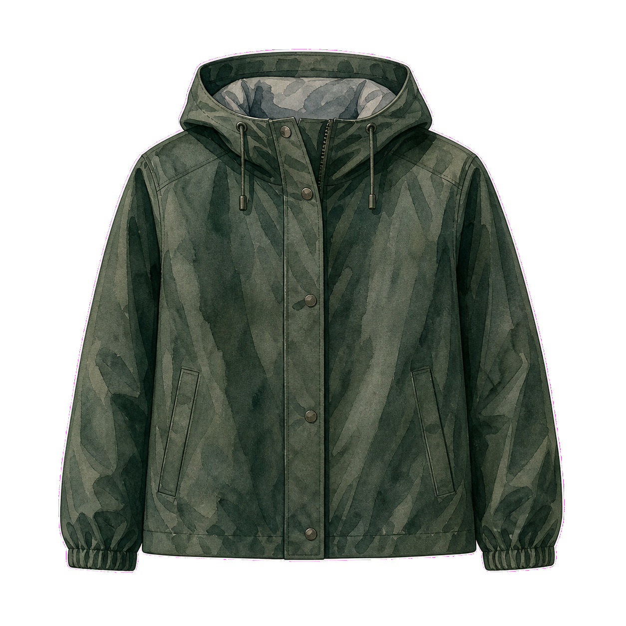Dark Green Packable Rain Shell
