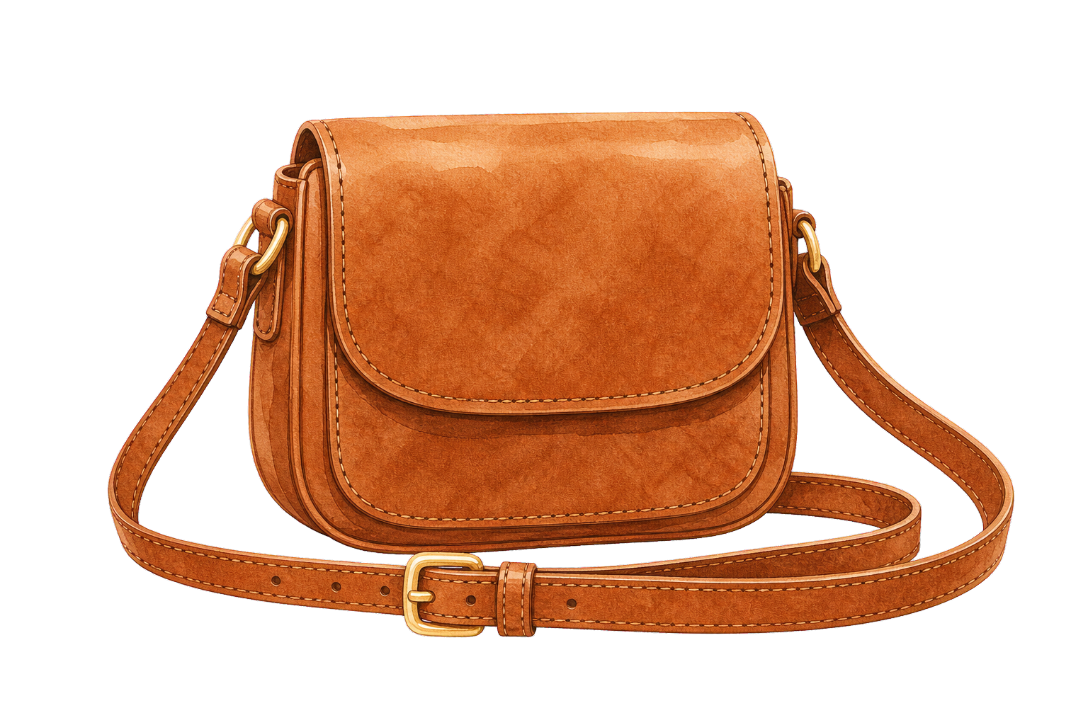 Cognac Leather Crossbody