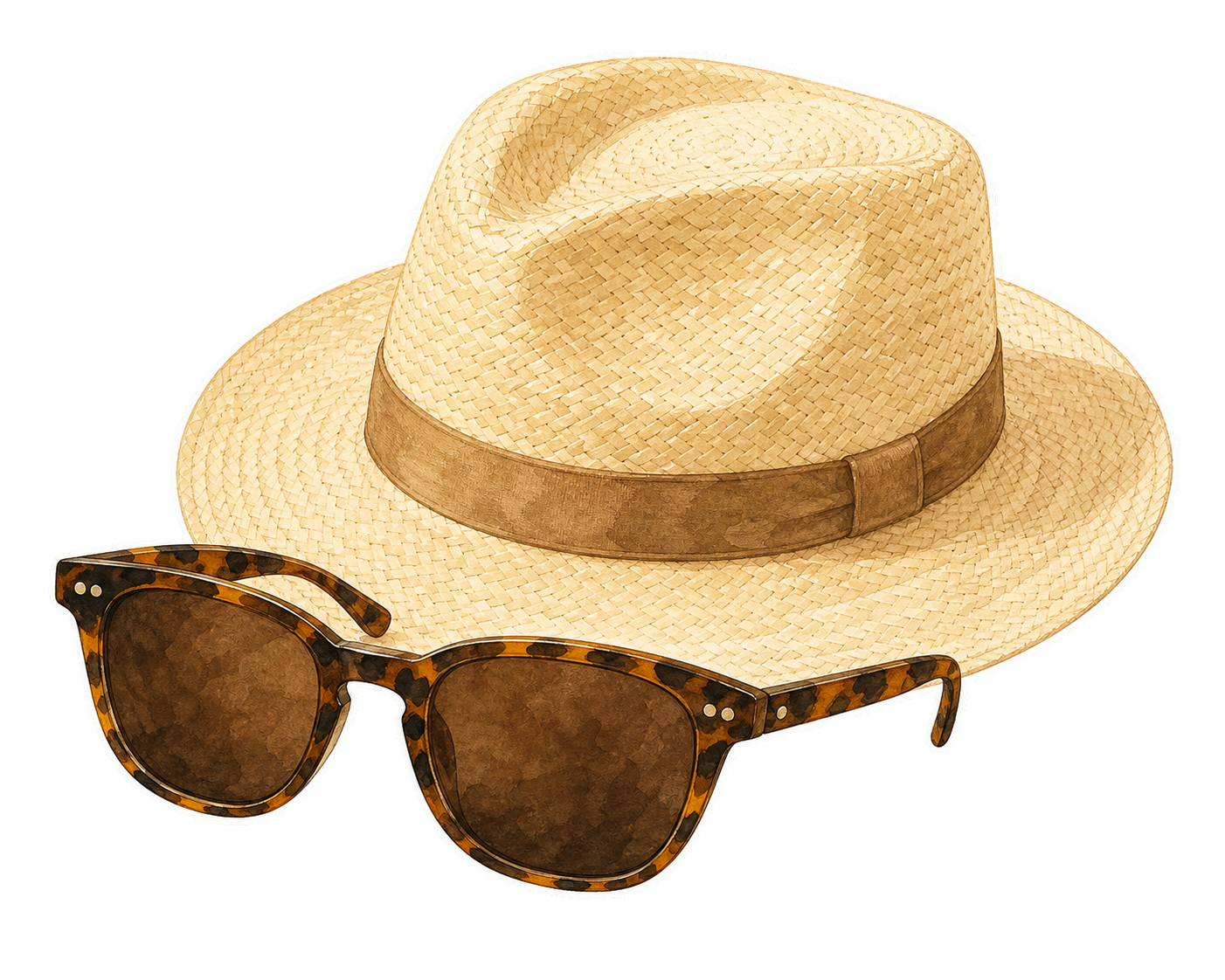 Sun Hat And Sunglasses