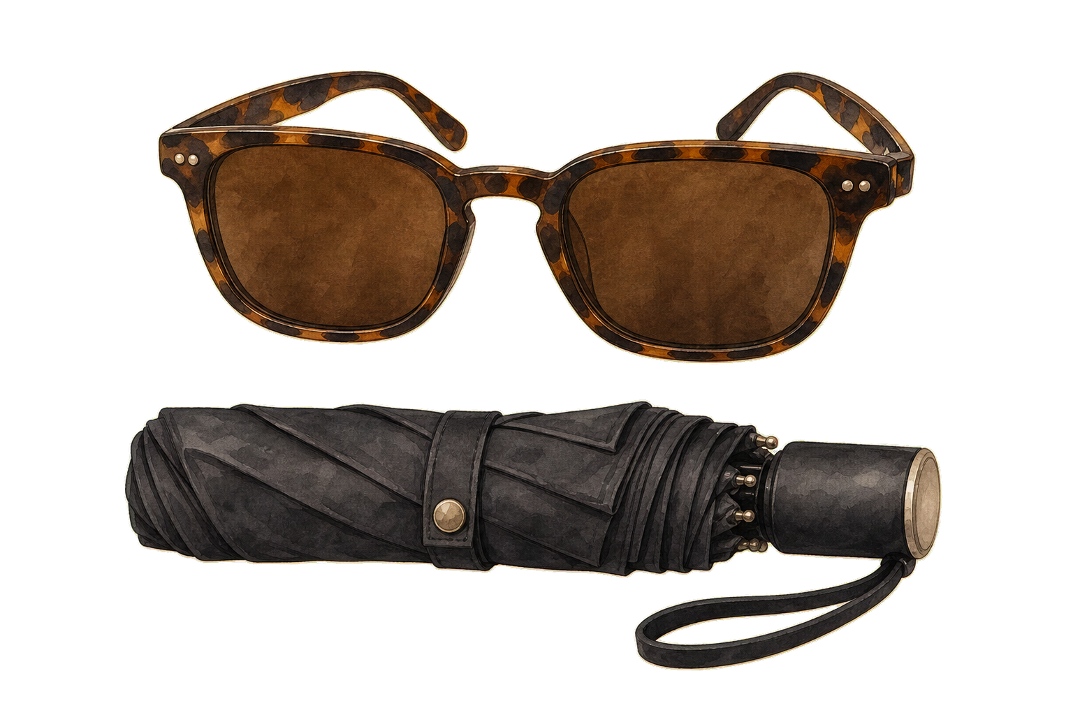 Sunglasses And Compact Umbrella