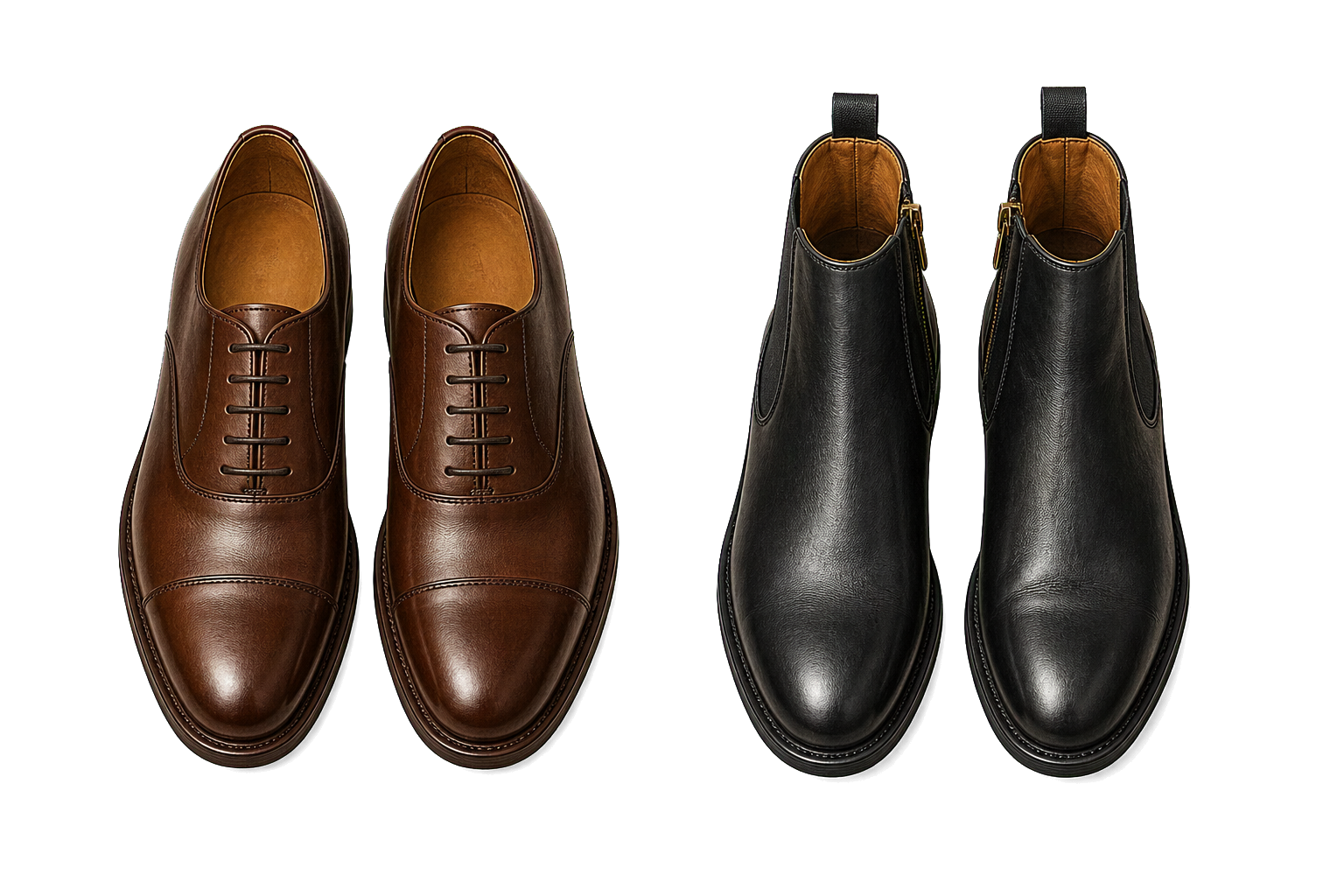 Leather Oxfords And Low-Heel Boots