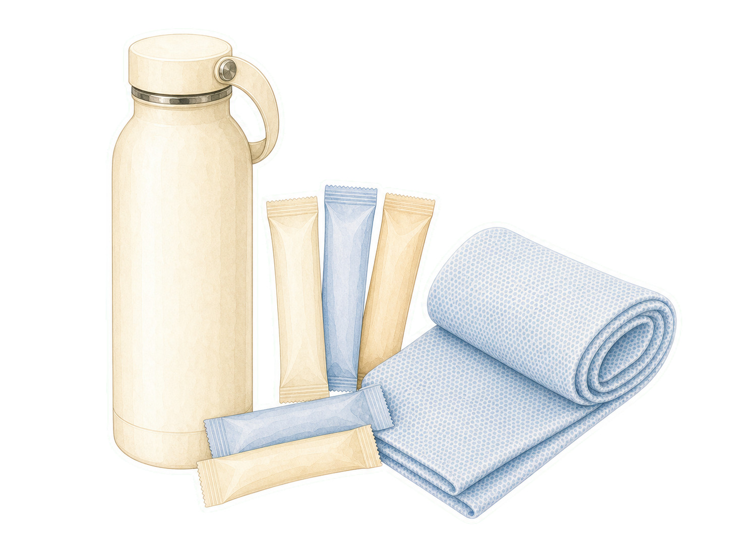Electrolytes Bottle And Cooling Towel