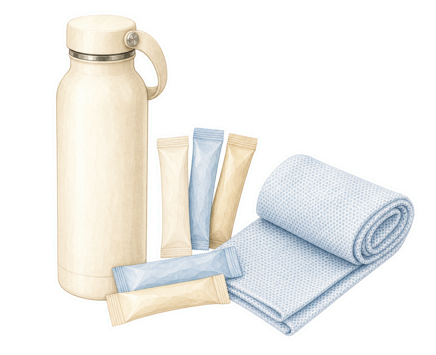 Electrolytes Bottle And Cooling Towel
