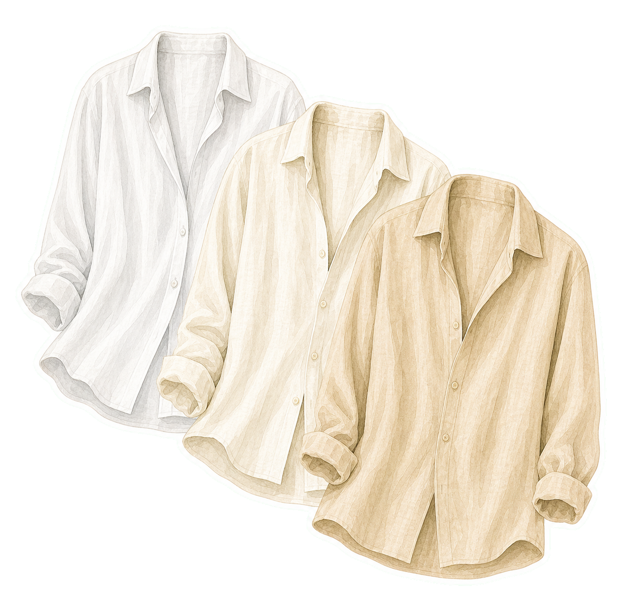 White Cream Sand Linen Sun Covers