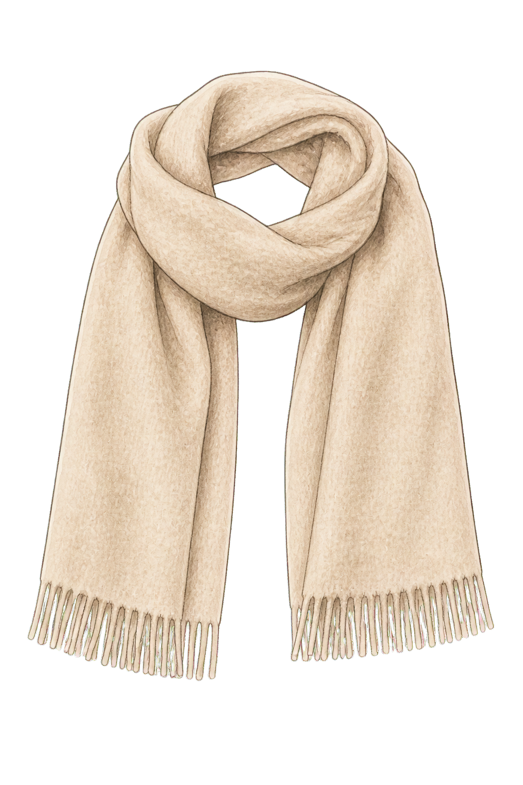 Oatmeal Long Wool Scarf