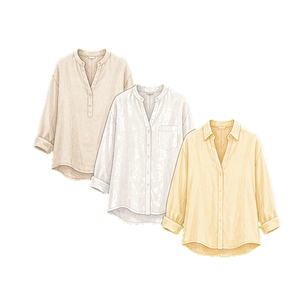 Linen or rayon long-sleeve sun-cover (3+)