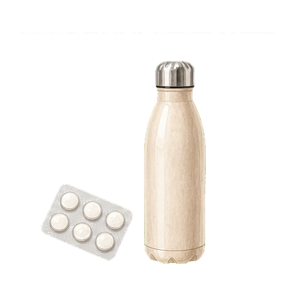Electrolyte tabs + reusable insulated water bottle