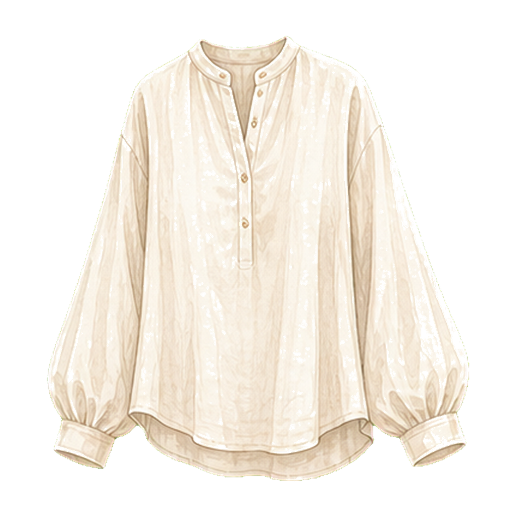 Linen or rayon long-sleeve sun-cover top