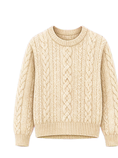 Lightweight Oat Aran Sweater