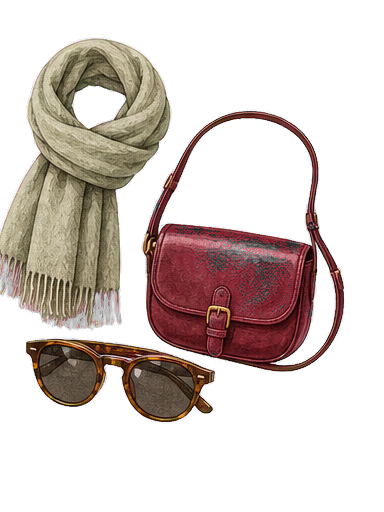 Sage Scarf Crossbody And Sunglasses