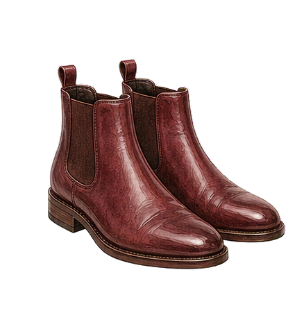 Oxblood Leather Ankle Boots