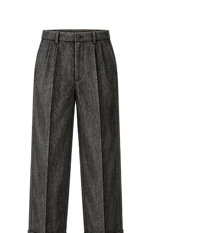Charcoal Straight-Leg Trousers